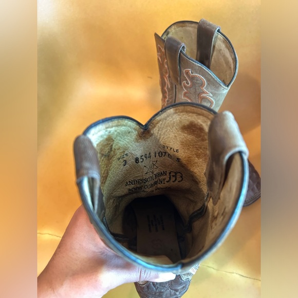 HORSE POWER' ANDERSON CROCODILE PRINT WESTERN BOOTS - SQUARE TOE - Picture 2 of 7